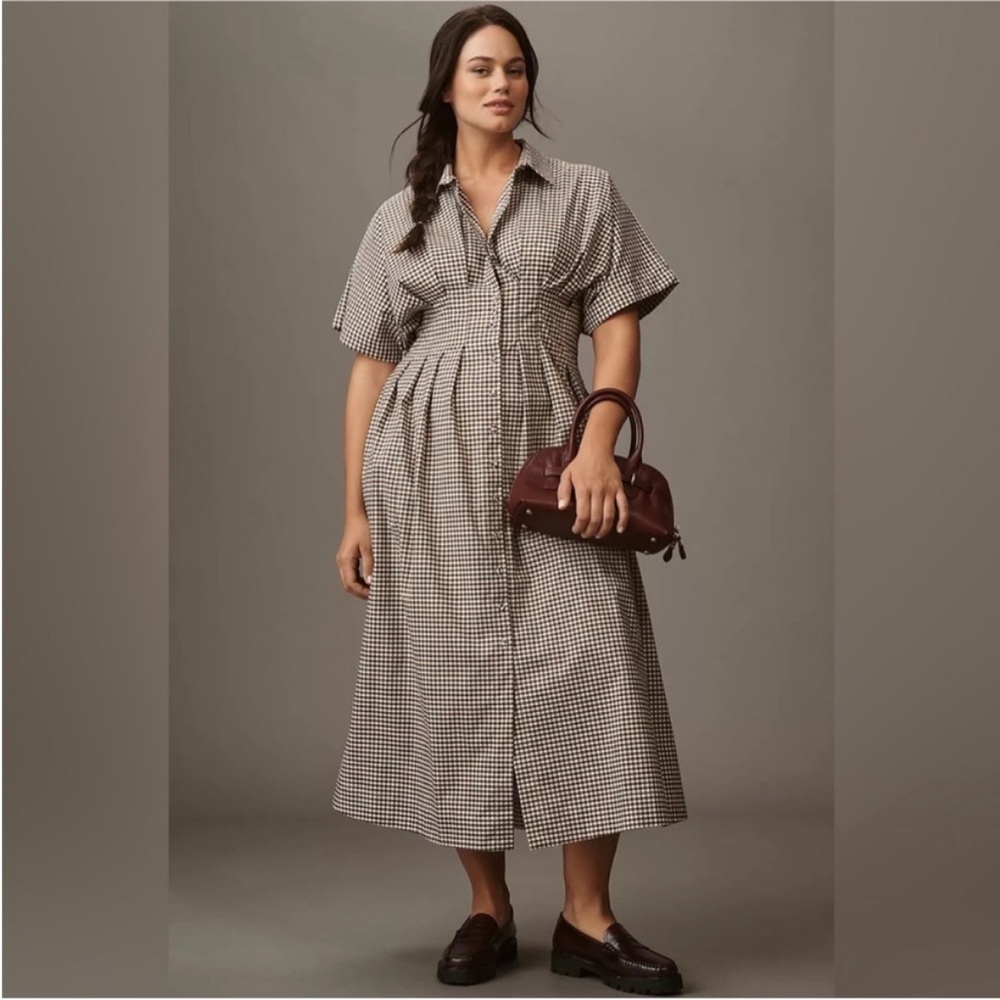 Anthropologie The Tobie Studded Shirt Dress by Exquise - Picture 5 of 12